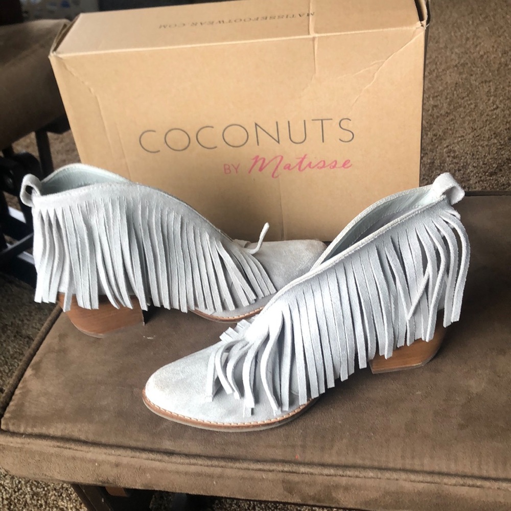 Grey Booties with Fringe